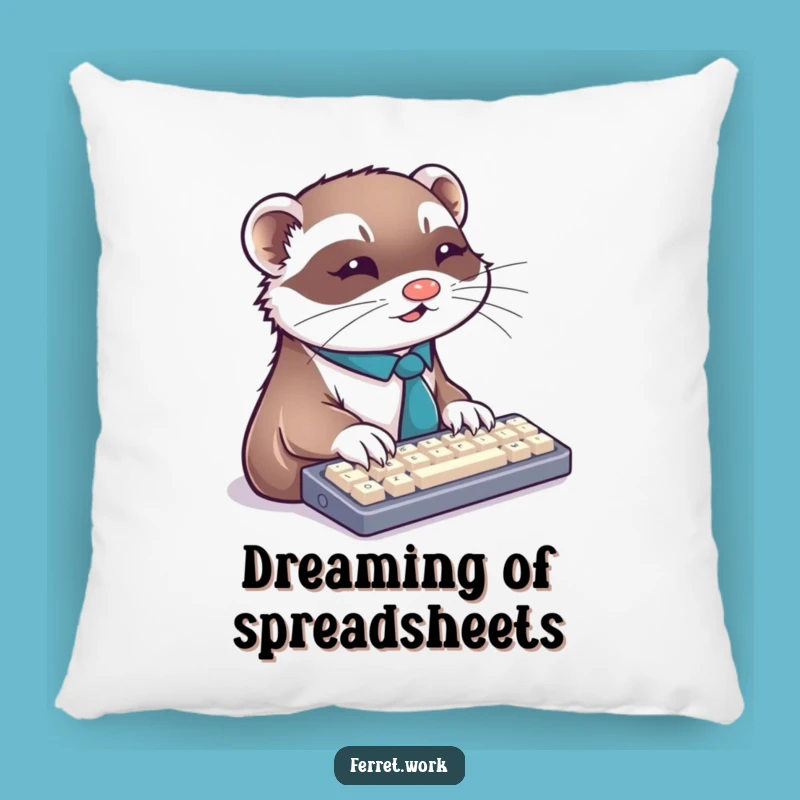 Funny Ferret Tie Keyboard Pillow - Cozy Work Companion Accent