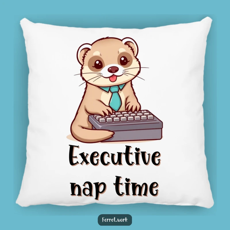 Funny Ferret Typing Pillow: Cozy Office Decor Gift for Comfort