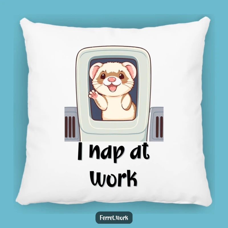 Funny Ferret Cubicle Hug Pillow - Cozy and Cheerful Decor