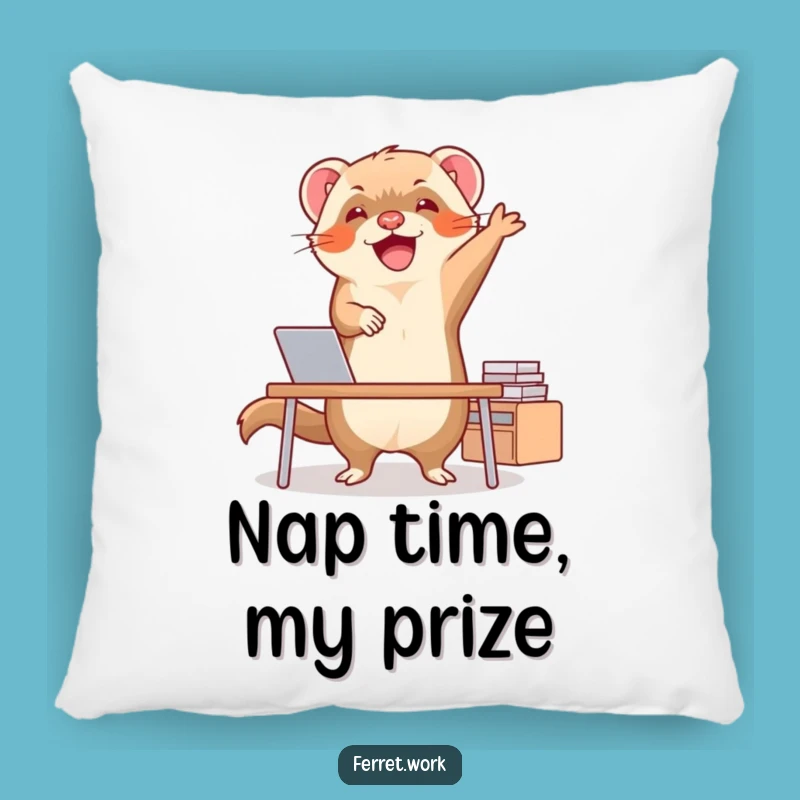 Funny Ferret Happy Dance Pillow: Cuddle up with this Hilarious Gift of Comfort