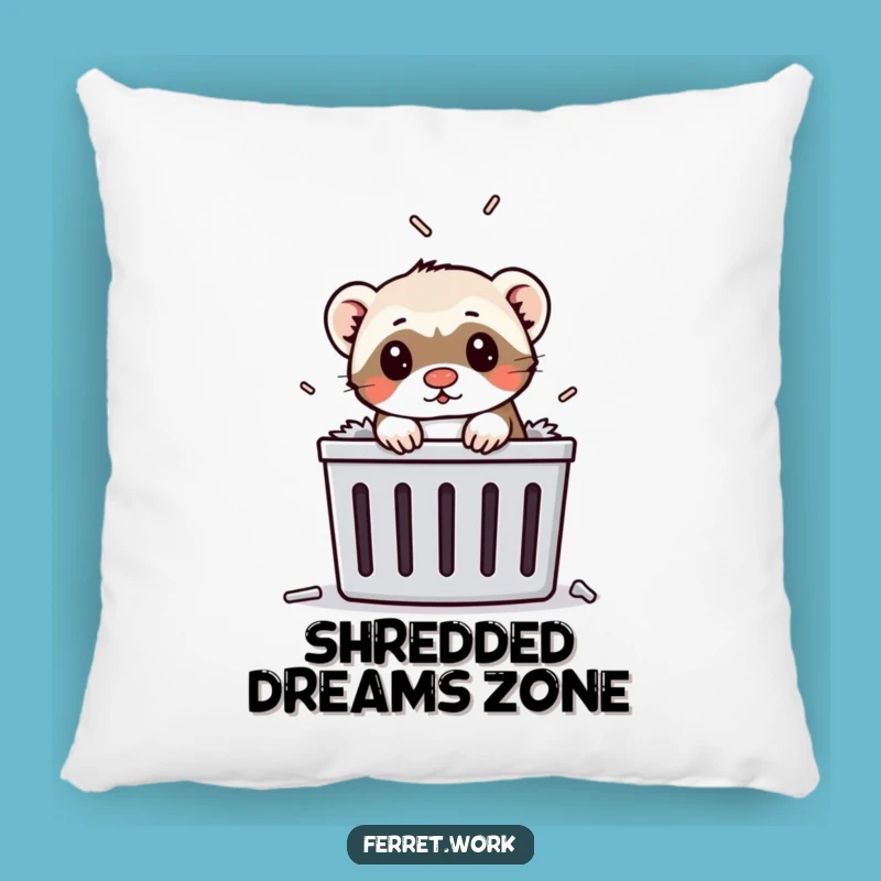 Funny Ferret Paper Shredder Pillow: Comfy Hilariousness for a Cozy, Comical Retreat