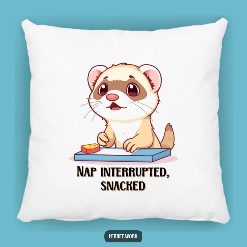 Funny Ferret Snack Surprise Pillow: Cozy Desk Pet Accent Gift