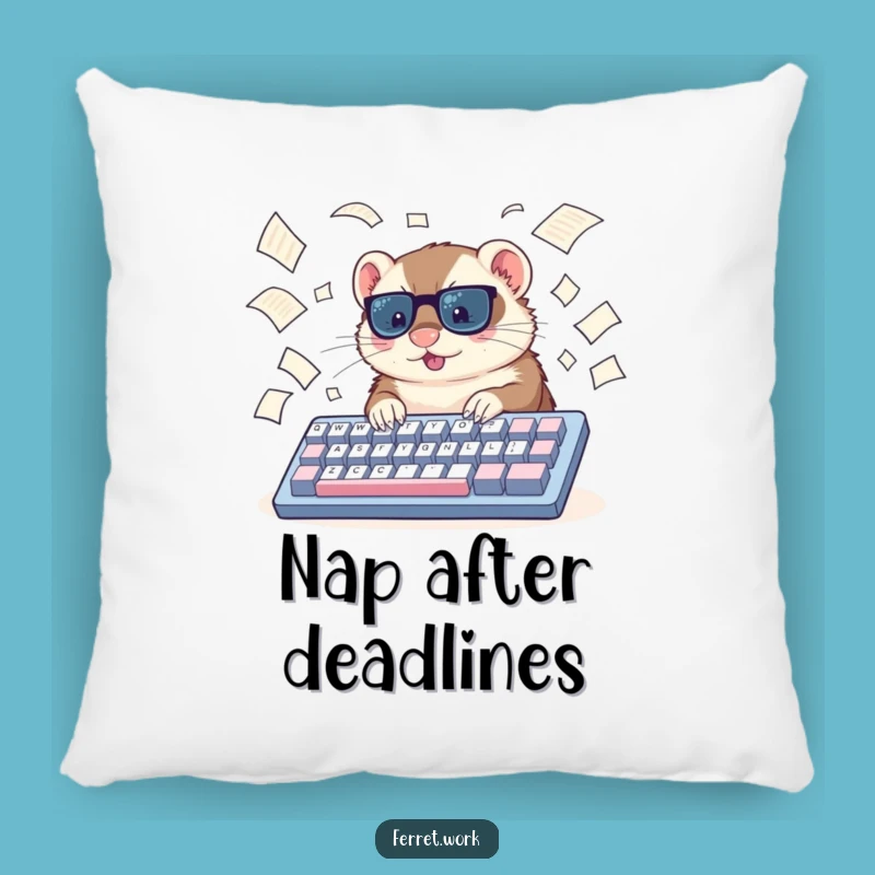 Funny Ferret Typing Pillow: Cozy Comfort & Office Humor