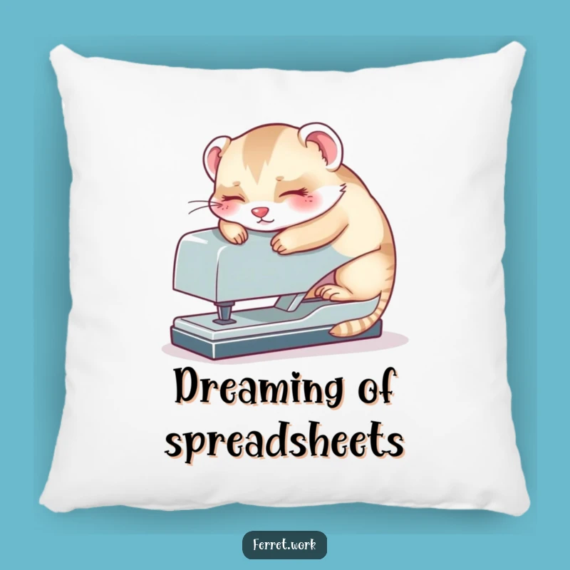 Funny Kawaii Office Ferret Stapler Nap Pillow, Cozy Comfort and Humorous Decor