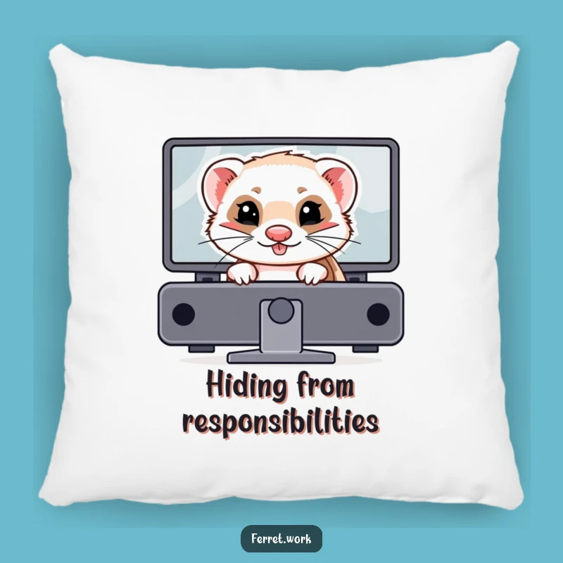 Funny Mischievous Ferret Pillow: Cozy Hidden Prankster Accent Gift