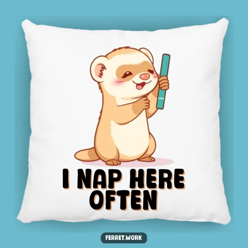 Funny Ferret Pillow: Soft Pen Batting Cushion, Adorable Humorous Gift for Comfort