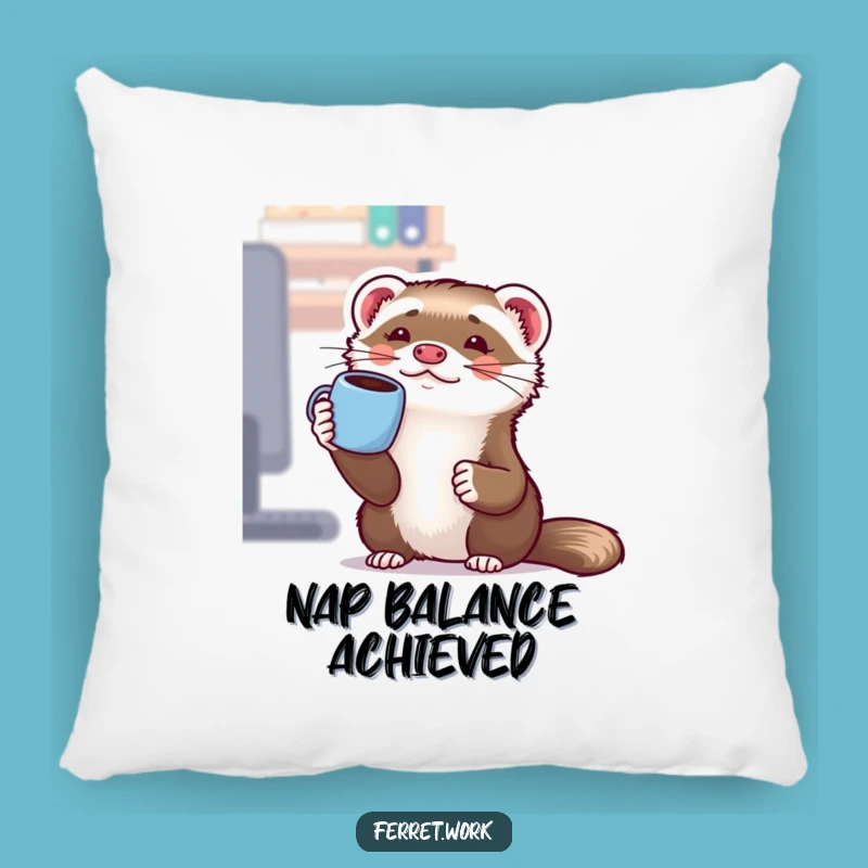 Funny Office Ferret Balancing Pillow - Cozy Up with Hilarious Workplace Comfort!