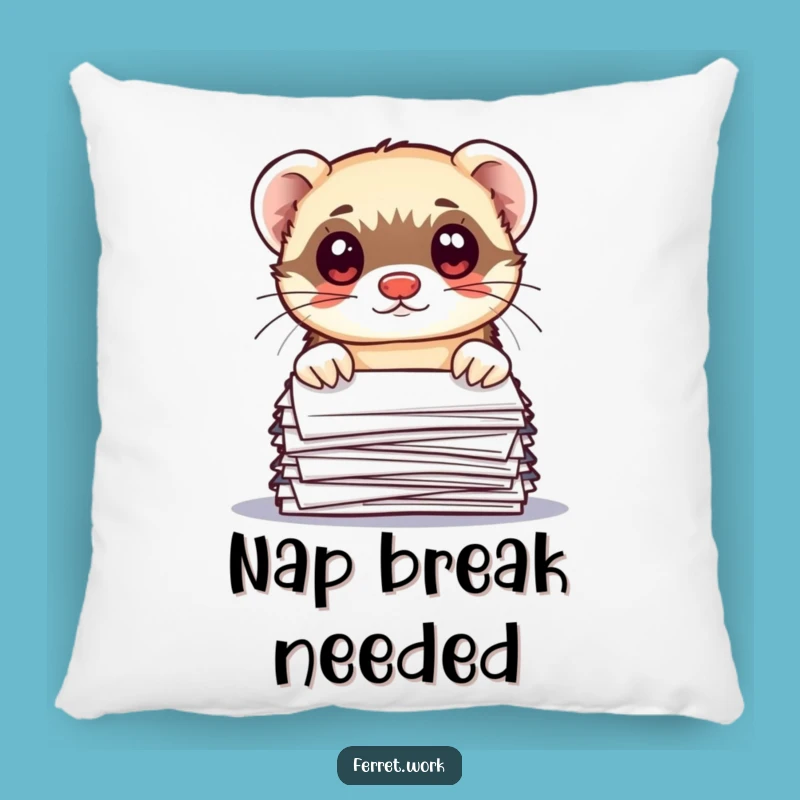 Funny Office Ferret Pillow: Cozy Comfort with Desk Day Humor