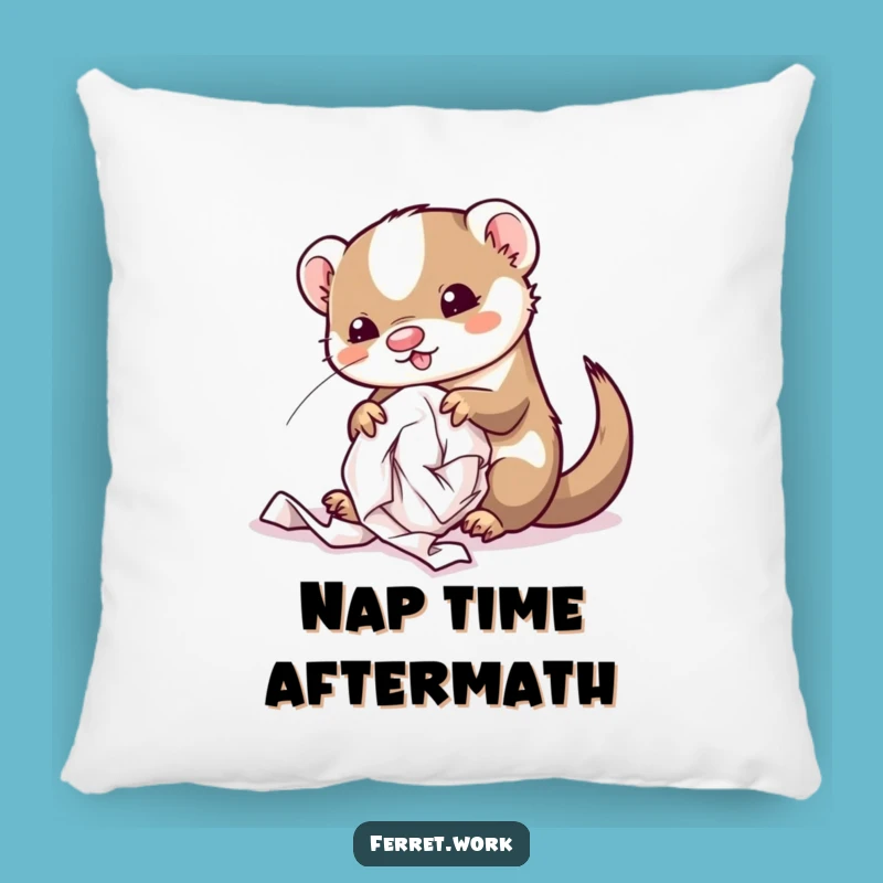 Funny Kawaii Office Ferret Pillow - Comfy & Hilarious Messy Decor Gift