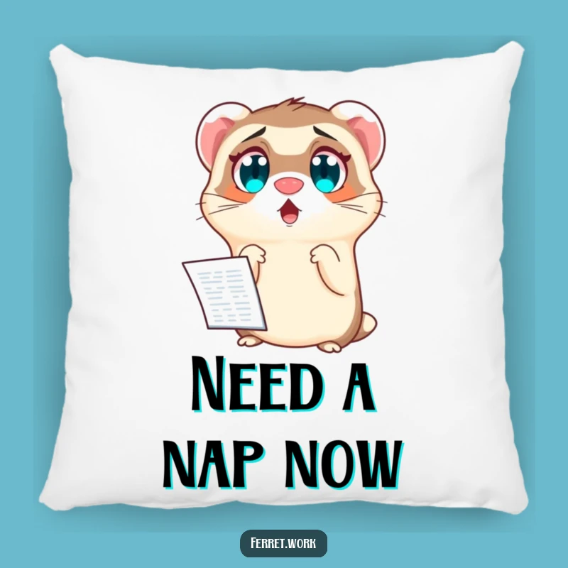 Shocked Ferret Pillow: Funny Spreadsheet Companion for Office Comfort