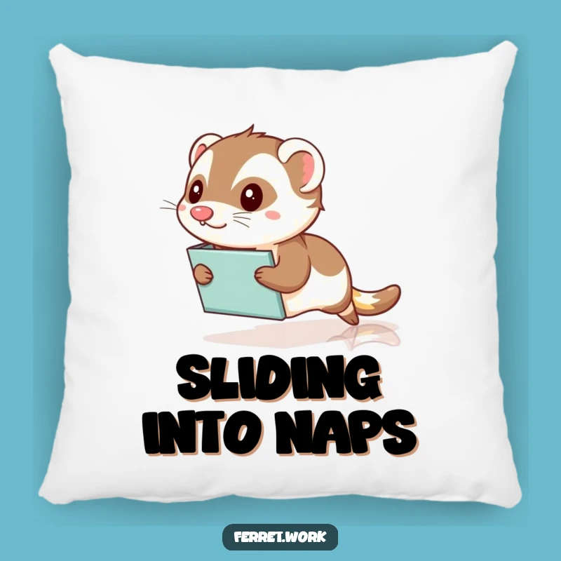 Funny Office Ferret Slide Pillow - Cozy Up with Hilarious Workplace Speed!