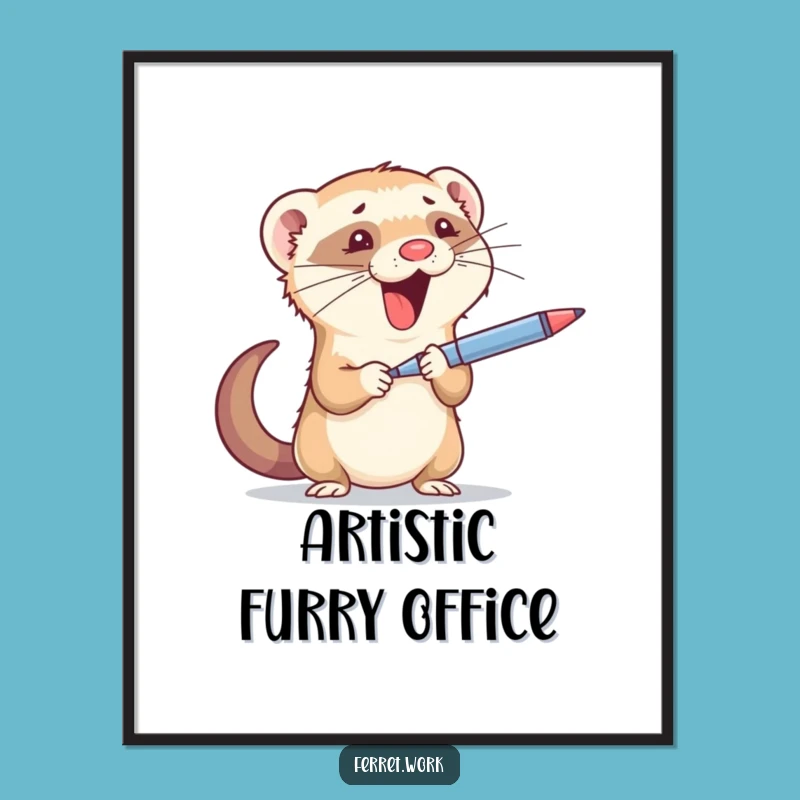 Funny Juggling Ferret Digital Art - Instant Hilarious Office Decor