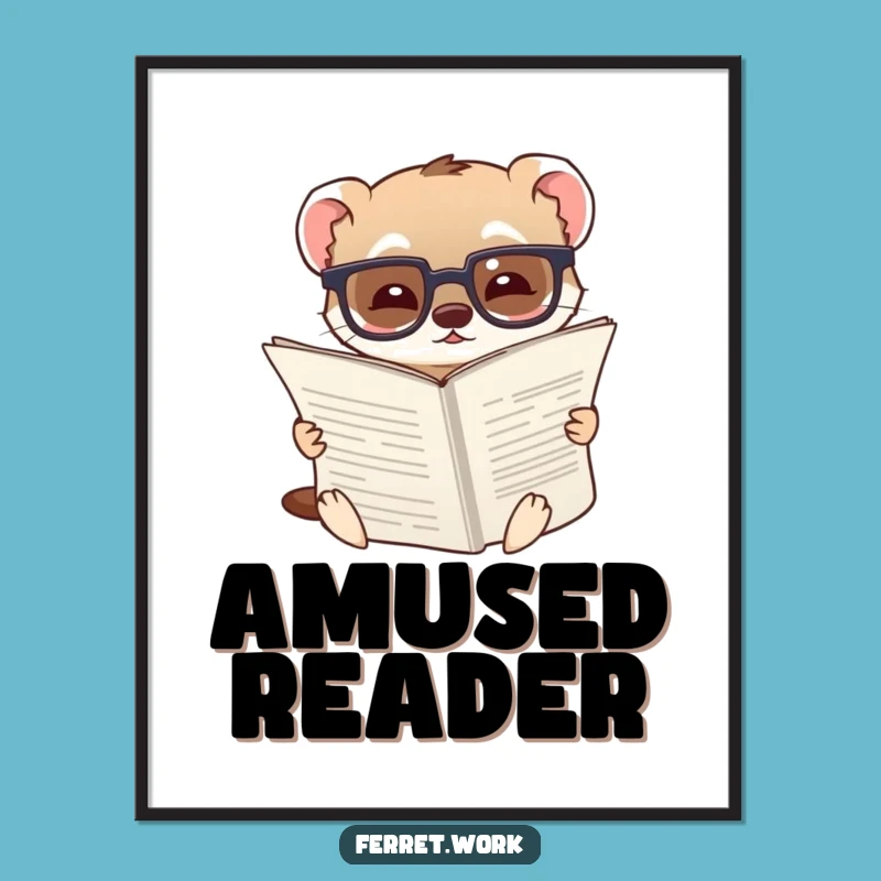 Funny Ferret Digital Art: Spectacled Scholar