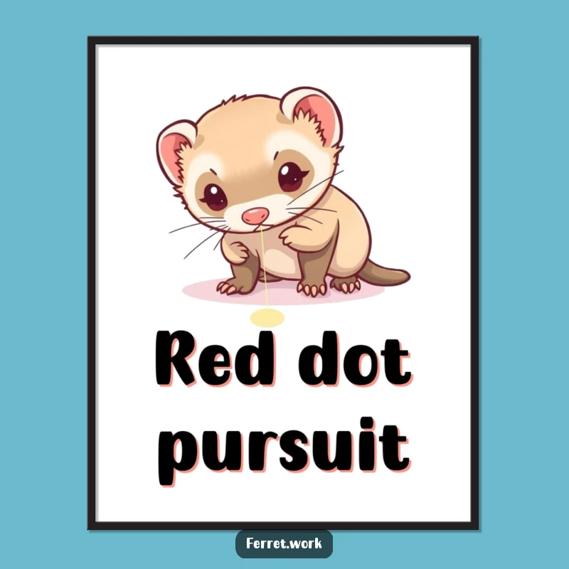 Funny Ferret Laser Digital Art: Intense focus, instant hilarious decor.