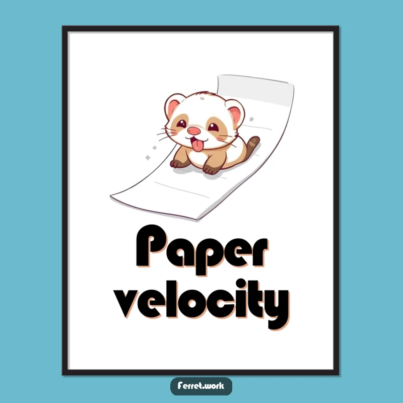 Funny Ferret Paper Slide Digital Art - Joyful Playtime Decor Gift