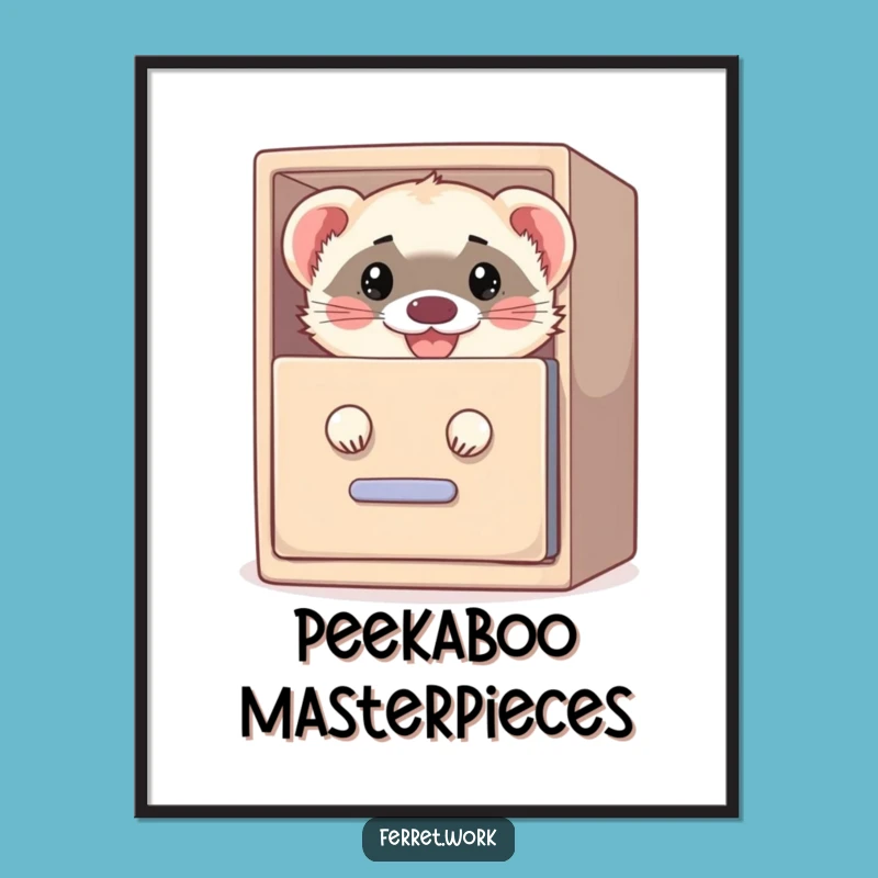 Funny Filing Cabinet Ferret Digital Art: Bring Office Mischief Home