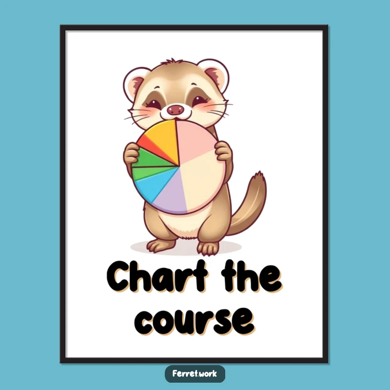 Funny Pie Chart Ferret Digital Art: Inject Comedic Data into Your Decor