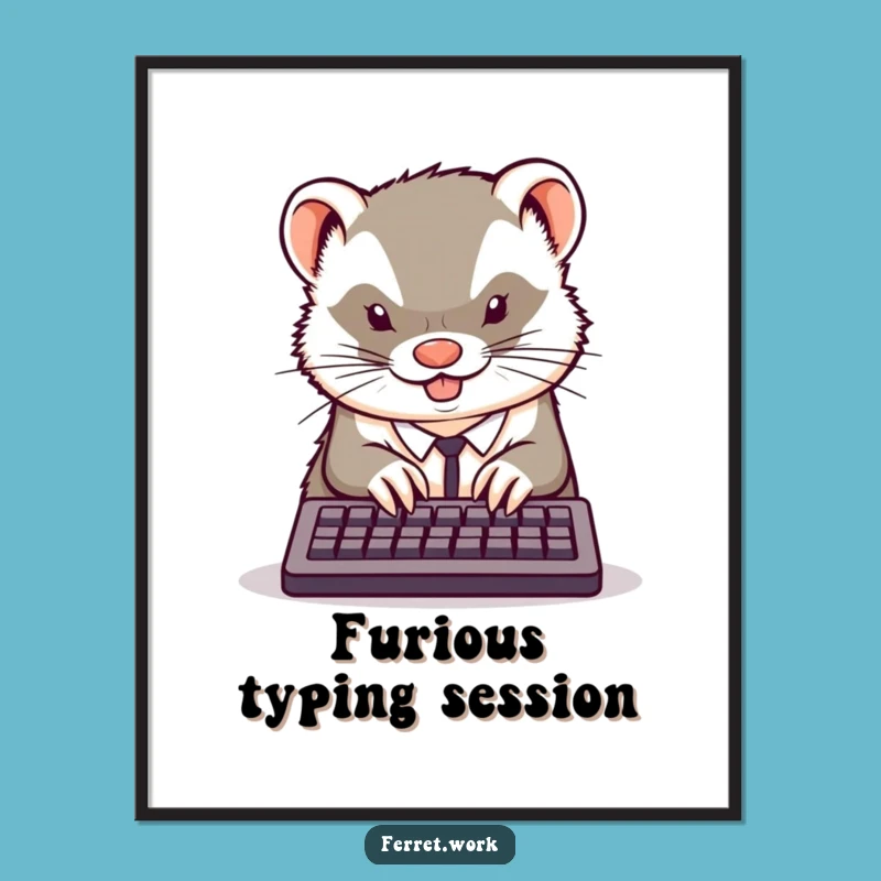 Funny Office Ferret Digital Print: Instant Motivational Decor