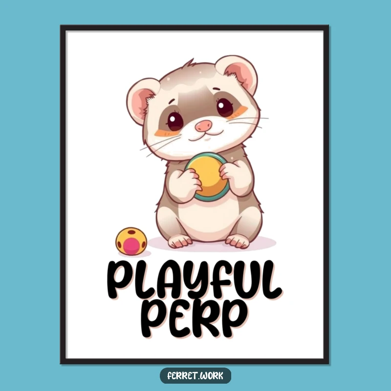 Funny Ferret Digital Art: Hole Punch Toy