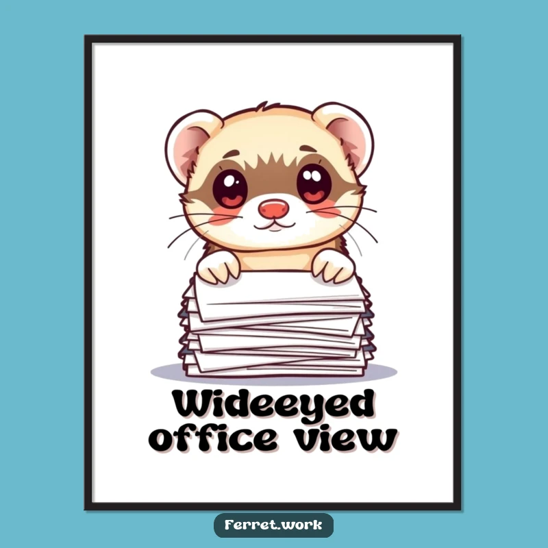 Funny Office Ferret Digital Print: Instant Desk Decor & Whimsy