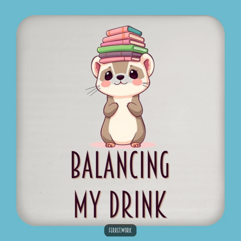 Funny Ferret Forms Balancing Coaster: Overwhelmed Protection for Hilarious Tabletops