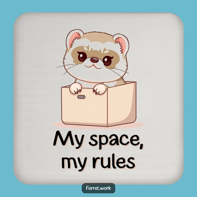 Funny Ferret Inbox Coaster Set - Hilarious Protection & Gift