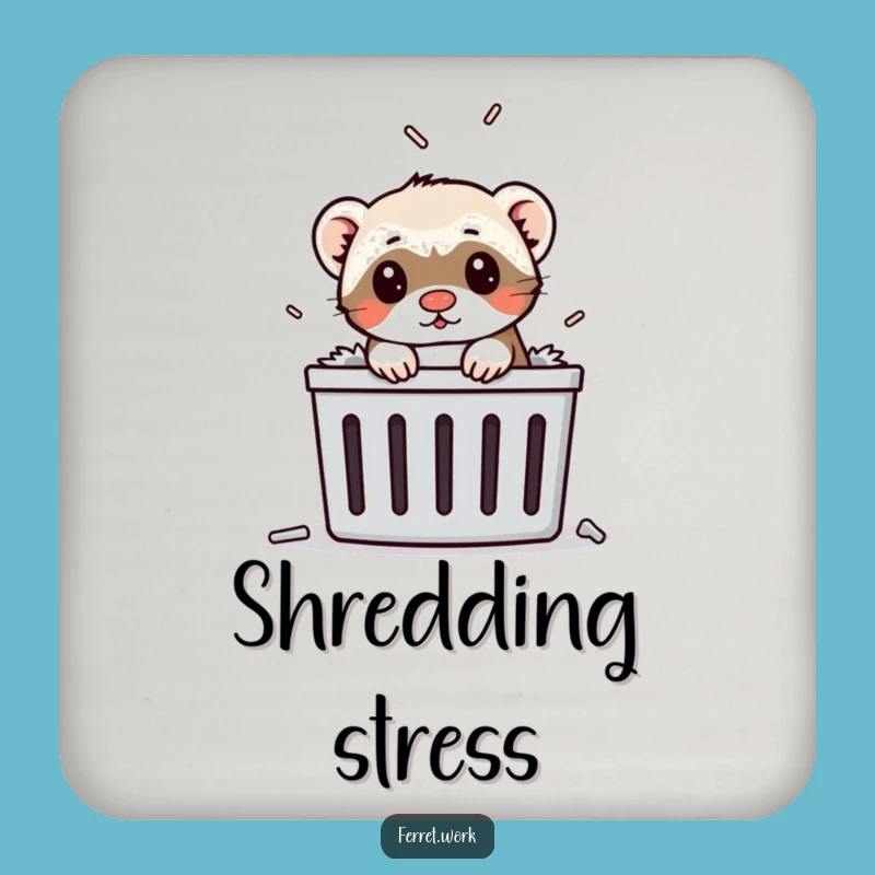 Funny Ferret Paper Shredder Coaster: Hilarious Table Protection for Comical Gatherings