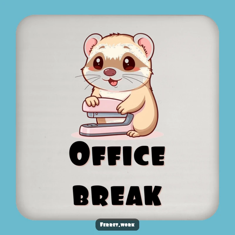 Funny Ferret Stapler Nod Coasters: Protect Surfaces with Hilarious Office Charm