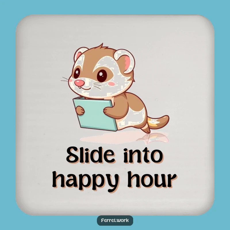 Funny Office Ferret Slide Coaster - Protect Surfaces with Hilarious Office Momentum!