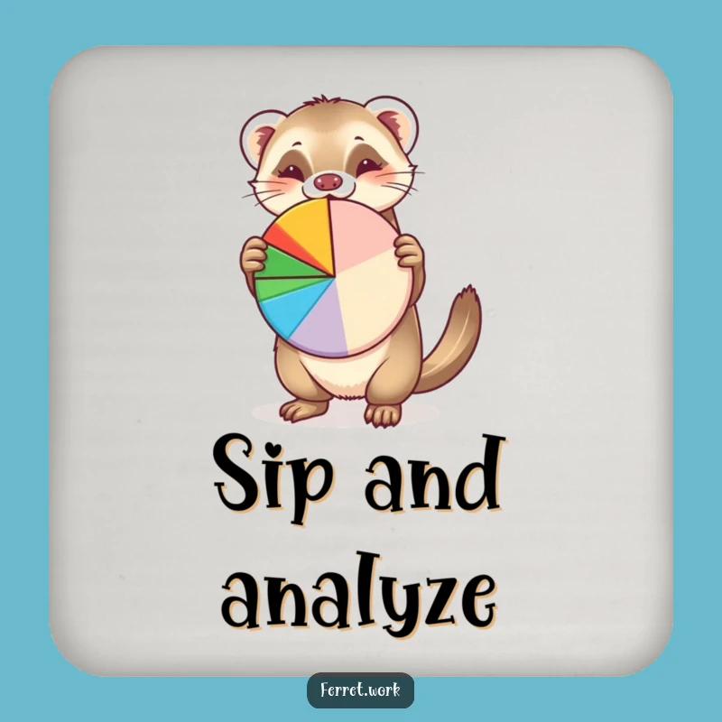 Funny Pie Chart Ferret Coaster: Protect Surfaces with Comedic Data Flair