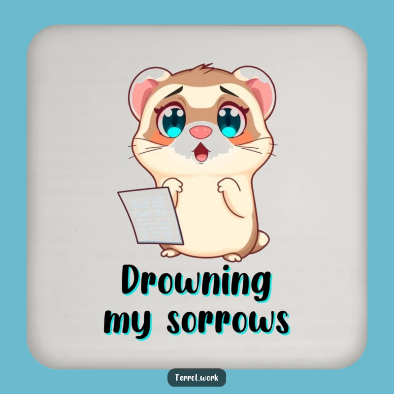 Funny Spreadsheet Coaster: Shocked Ferret Table Protection