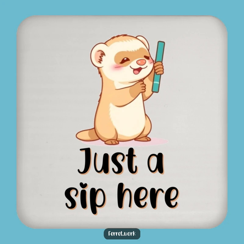 Funny Ferret Coaster: Protect Surfaces with Playful Charm, Excellent Humorous Gift