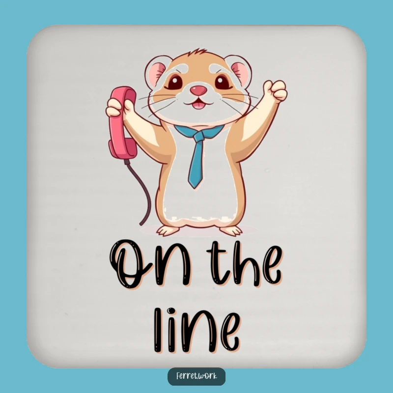 Funny Triumph Kawaii Ferret Phone Cord Coaster, Protect Surfaces with Victory