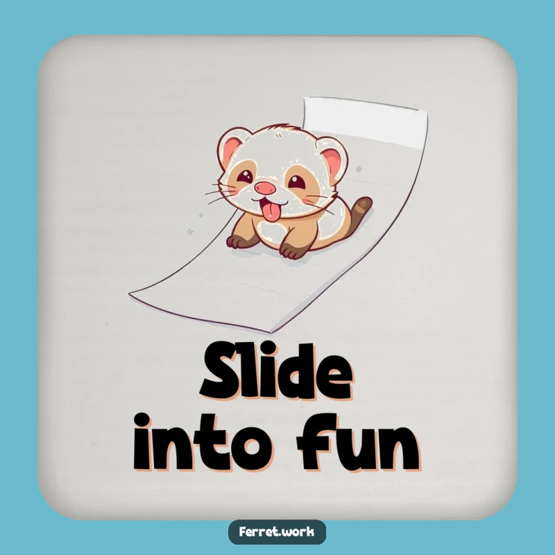 Funny Ferret Paper Slide Coaster - Joyful Playtime Table Protector Gift