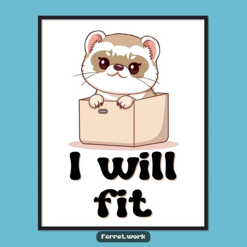 Funny Ferret Inbox Art Poster - Hilarious Wall Decor & Gift Idea