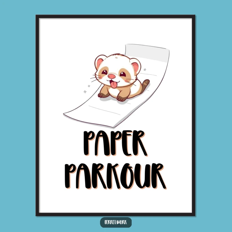 Funny Ferret Paper Slide Poster - Joyful Playground Art Gift