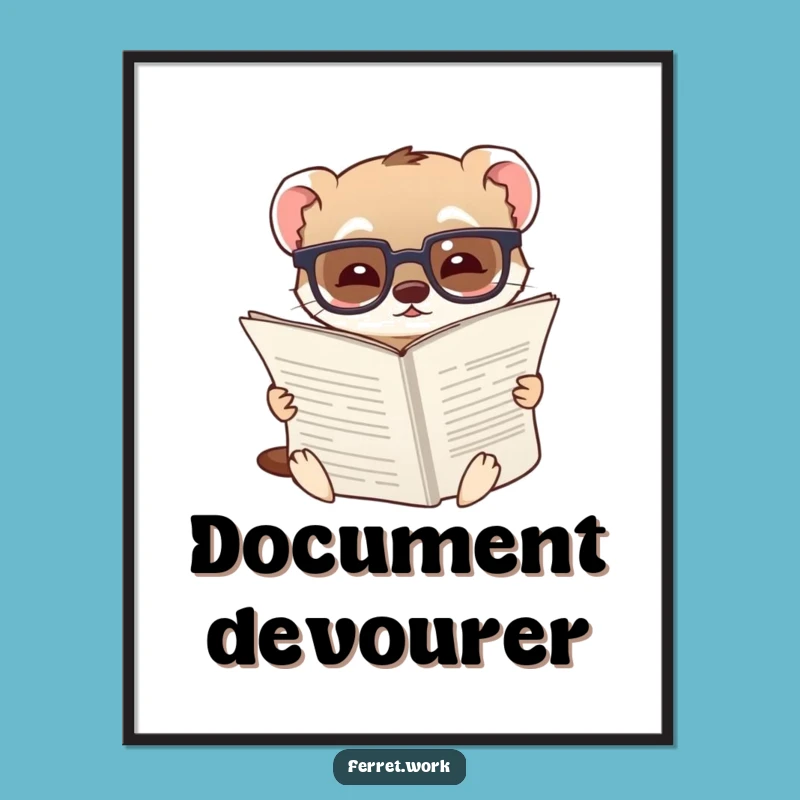 Funny Ferret Poster: Spectacled Scholar Art