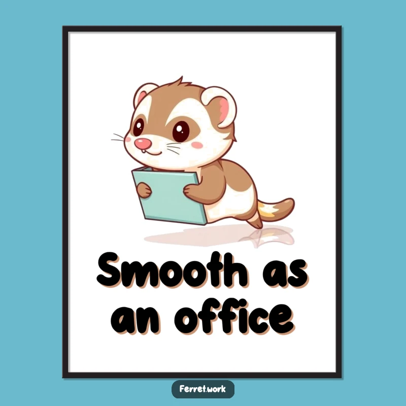 Funny Office Ferret Slide Poster - Hilarious Wall Art for Your Workspace!