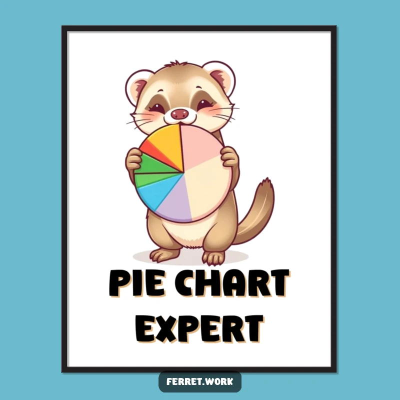 Funny Pie Chart Ferret Poster: Decorate Your Space with Hilarious Data Art