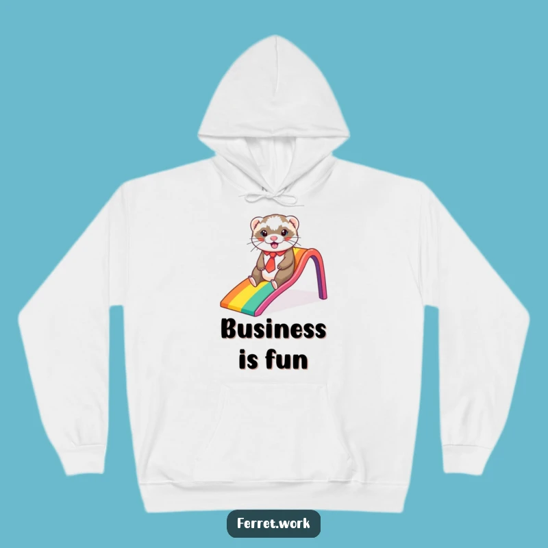 Cozy Funny Ferret Rainbow Slide Hoodie: Warmth & Whimsical Humor