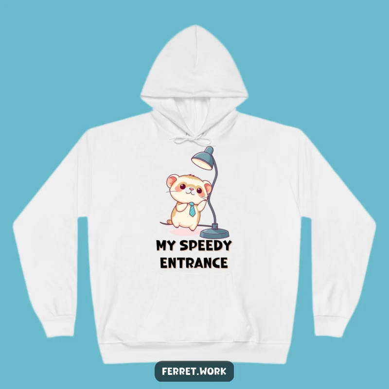 Cozy Funny Kawaii Ferret Tie Sliding Hoodie - Warm & Whimsical Gift