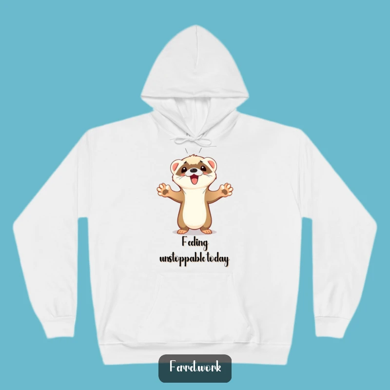 Cozy Funny Ferret Hoodie: Paws Up Celebration Comfort Gift