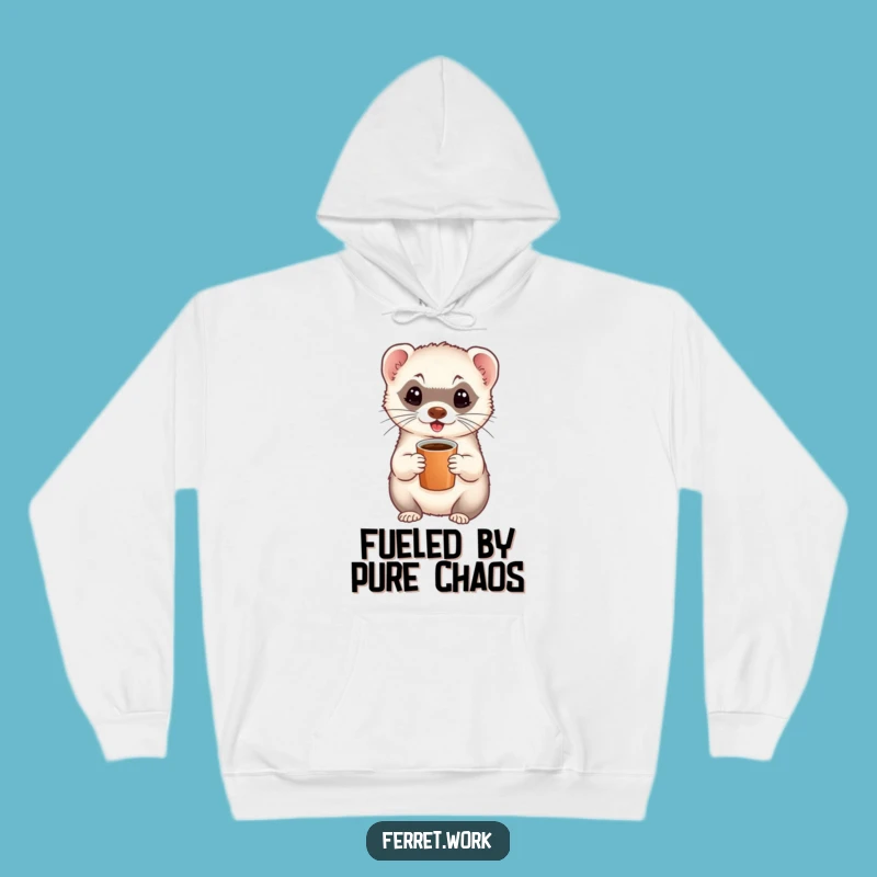 Funny Ferret Hoodie - Cozy Caffeine Kick Warm Gift