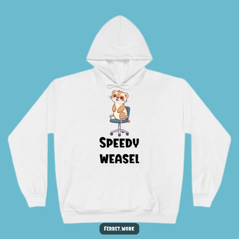 Funny Ferret Hoodie: Cozy Office Chair Adventure