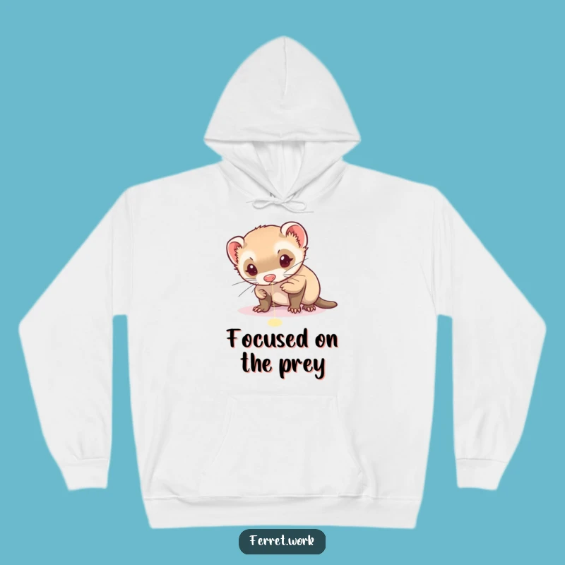 Funny Ferret Laser Hoodie: Intense focus, a cozy and hilarious gift.