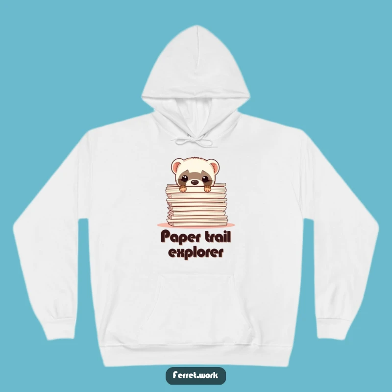 Funny Ferret Paperwork Hoodie: Cozy Hiding Pet Gift for Comfort
