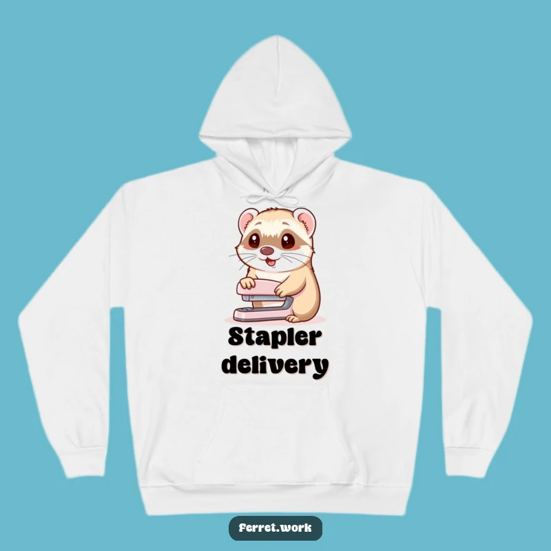 Funny Ferret Stapler Nod Hoodie: Cozy and Hilarious Sweatshirt for Office Dwellers