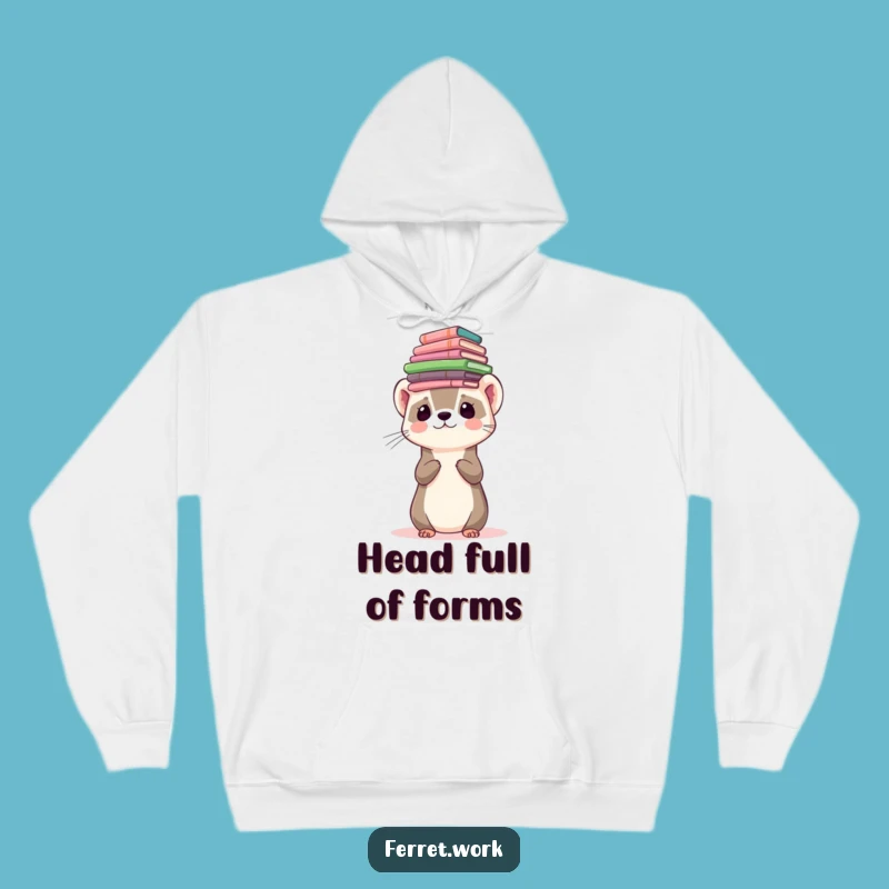 Cozy Funny Ferret Forms Balancing Hoodie: Overwhelmed Comfort for Hilarious Relaxation