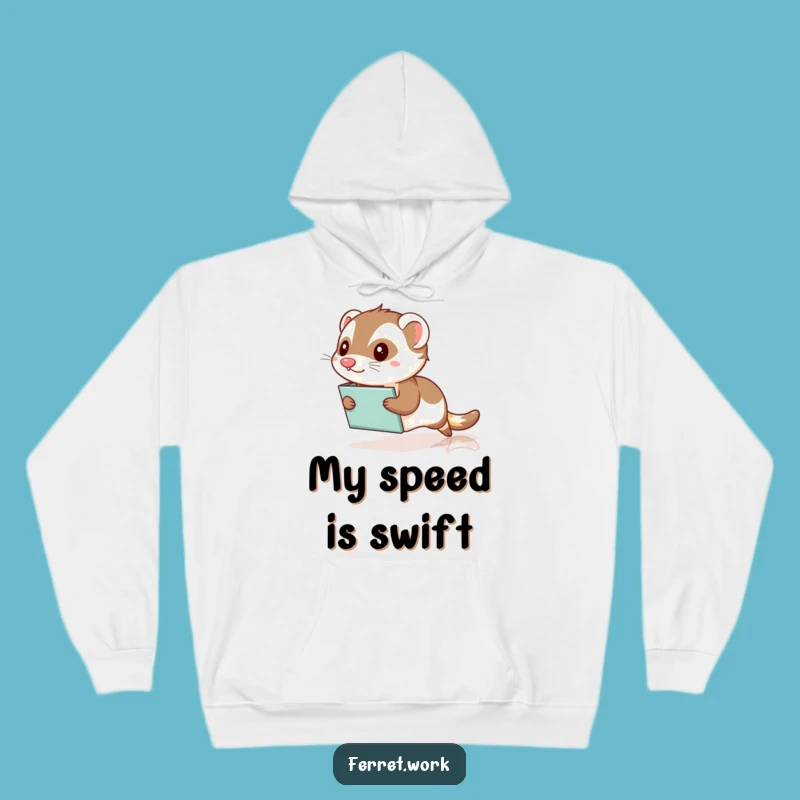 Funny Office Ferret Slide Hoodie - Cozy Up with Hilarious Workplace Speed!