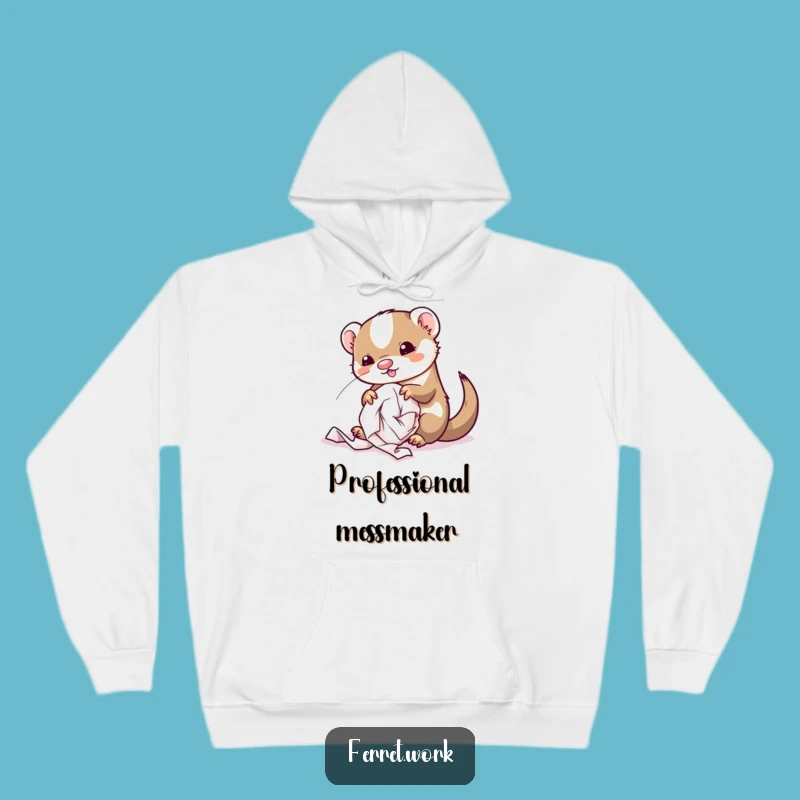 Funny Kawaii Office Ferret Hoodie - Cozy & Hilarious Mess Maker Gift